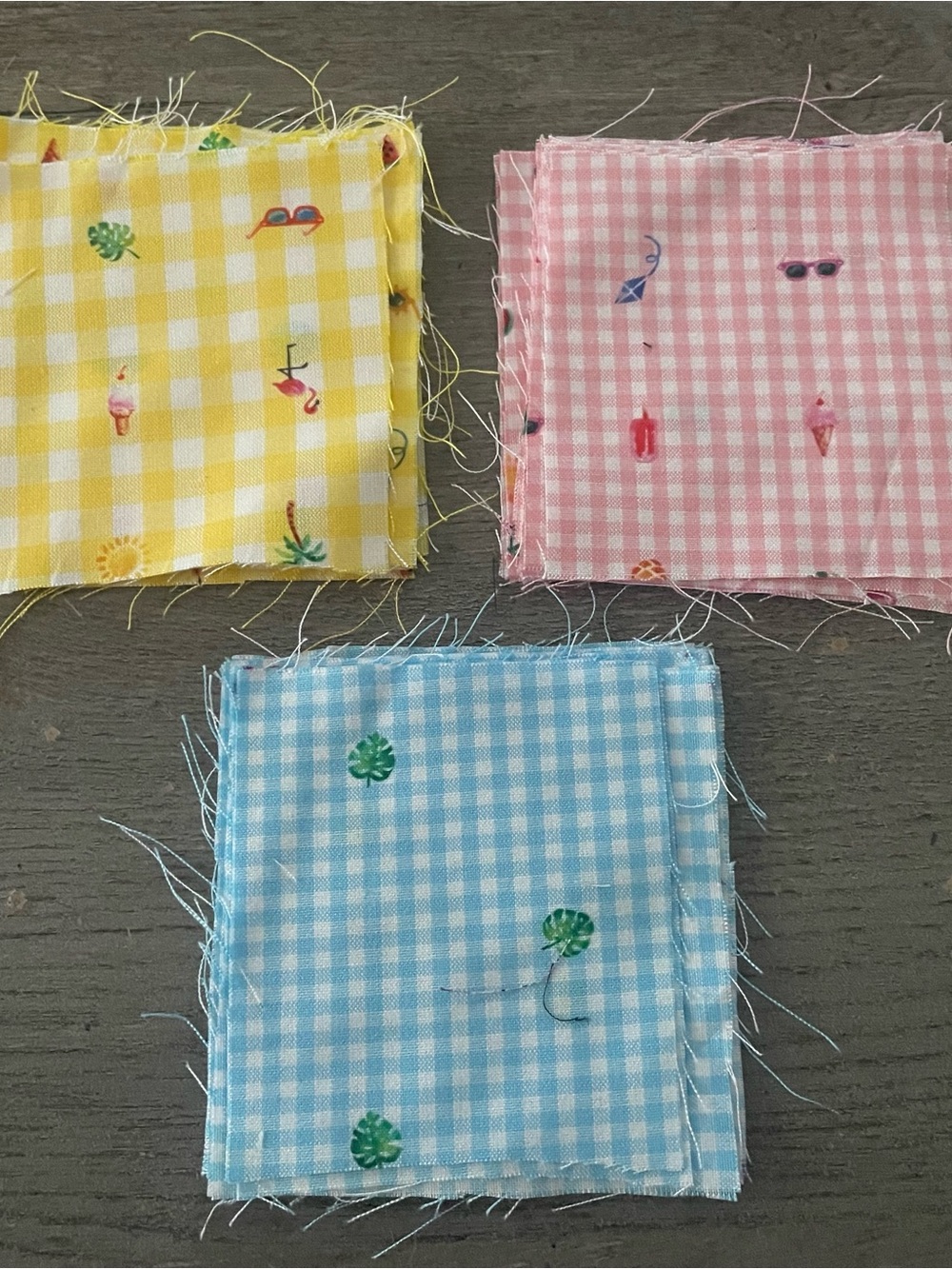 Summer Icon Gingham Cotton Quilting Squares